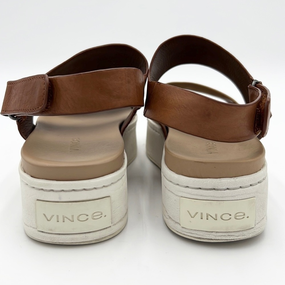 VINCE WOMEN’S WESTPORT PLATFORM COLOR BLOCK LEATHER  SANDAL SZ 6 - Picture 5 of 12